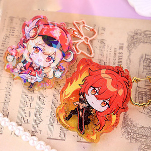 Personalized Customized Acrylic Charms Holographic Glitter Epoxy Process Anime Acrylic Keychains