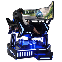 Simulador de Carreras Dinámico de Tres Ejes, Videojuego de Realidad Virtual, Arcade, Pantalla Triple Grande, Educativo para Interiores, Aeropuertos, Hogares, Guarderías, Metálico