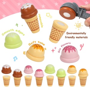 Juguete de Madera de Simulación de Heladería y Granizado - Juguetes de Cocina para Cortar, Caja Registradora, Juguetes Interactivos para Padres e Hijos - Product Image 3