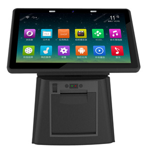 China Pos System Precio de fábrica Todo en uno 11,6 "Tienda minorista Business Pos Machine Pantalla táctil Impresora de pantalla dual - Product Image 1