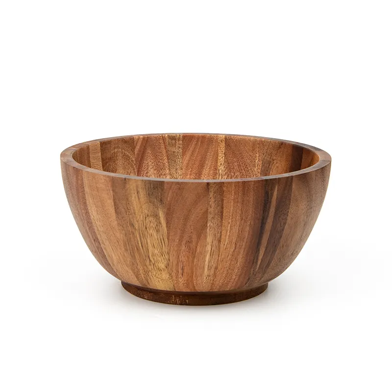 Деревянная посуда большая Деревянная сервировочная миска для салата, овощей и фруктов, деревянная Салатница из акации
