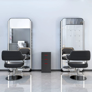 Double Sided Salon <b>Mirror</b> with Magnifying | LED Light | Floor Standing Hairdressing <b>Mirror</b> for Beauty Salon & Barber Shop - Product Image 4