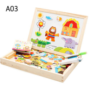 Multifunctionele Houten Dier Magnetische Puzzel Schoolbord Whiteboard Schoolbord Tekening Schildersezel Board Arts Speelgoed Voor Kinderen Kids - Product Image 4
