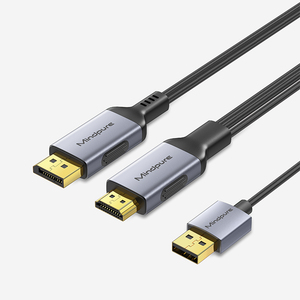 Câble adaptateur Mindpure 2m pour DP, alimentation USB, <span class=keywords><strong>4K</strong></span>/60Hz, gaine en PVC, tressé plaqué or pour moniteurs d'ordinateur, projecteur, HDTV - Product Image 1
