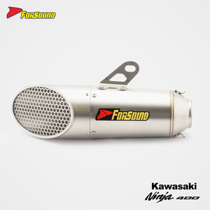 Precio de Fábrica al por Mayor Forsound: Escape Rectangular de Doble Salida de Acero Inoxidable con Diseño de Panal de Abeja para <span class=keywords><strong>Kawasaki</strong></span> Ninja <span class=keywords><strong>400</strong></span> - Product Image 3