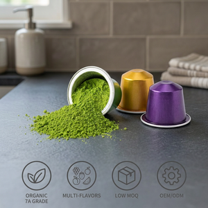 Home Barista Matcha Ritual Capsules Single Origin Shaded Green Tea Compatible Espresso <b>Machines</b> Private <b>Label</b> Custom Box Sale - Product Image 2