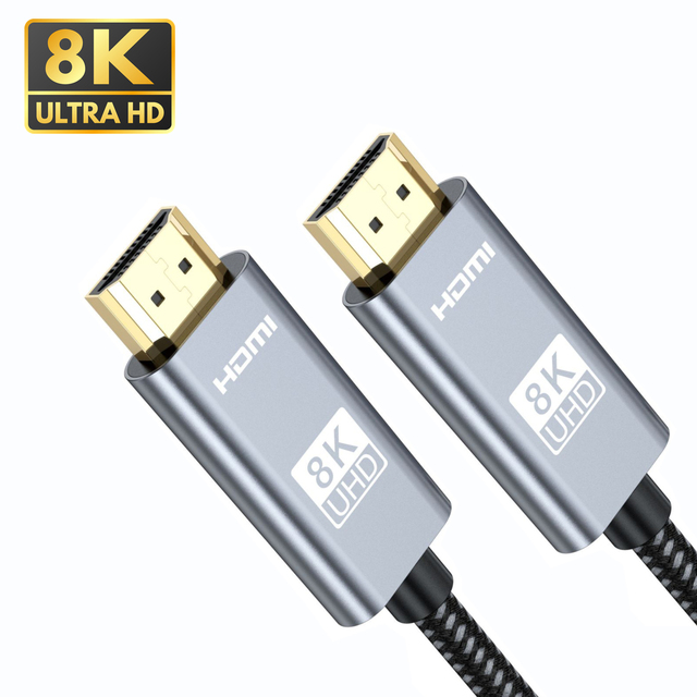 hdmi 2.1 Cable 8k ultra hd High Speed 4K@120Hz 8K@60Hz 3d Hdr 48gps 3.3ft Male to Male hdmi Cable