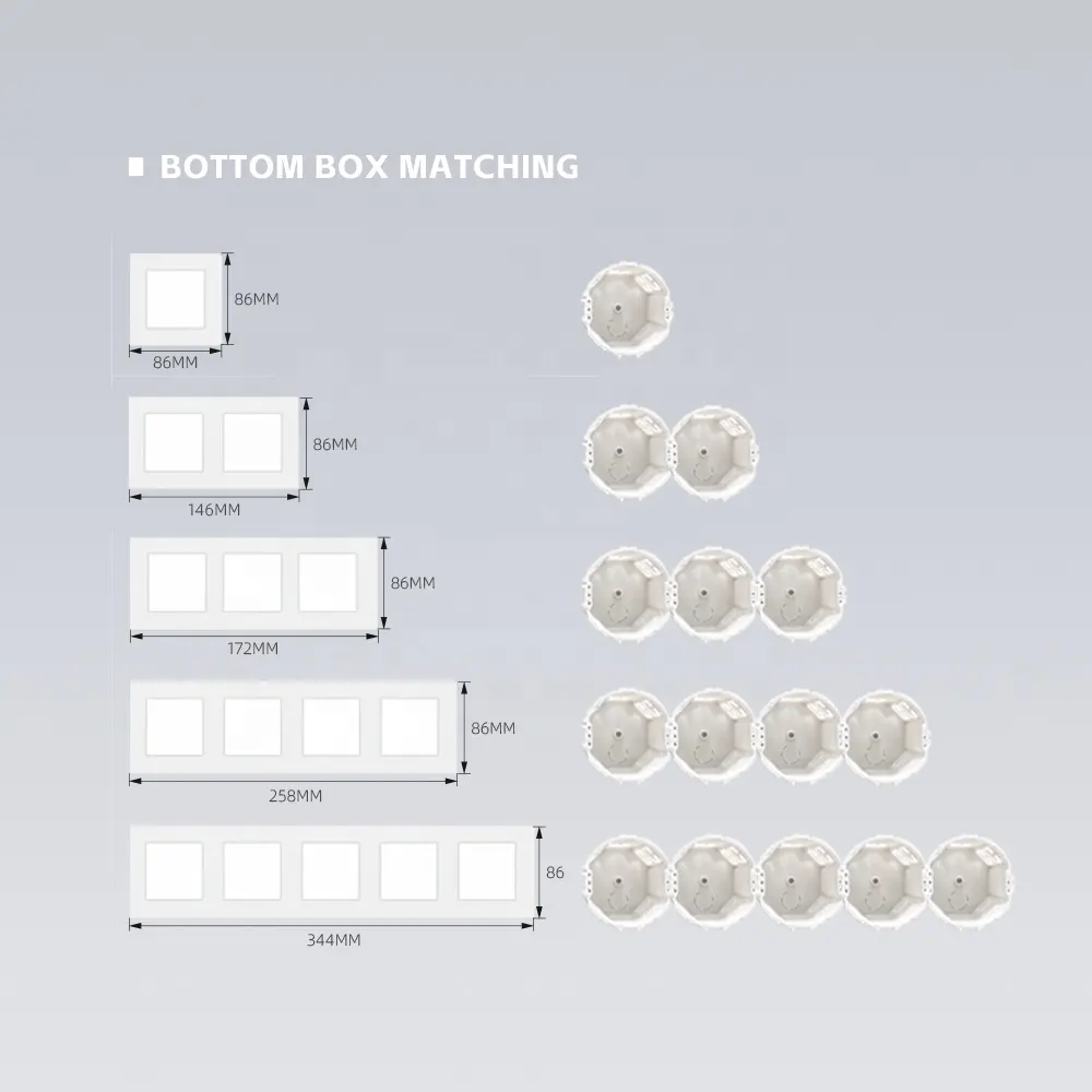 Mezeen F Serie EU Gemarsc halter 2Gang 1way Licht Wand schalter 10A elektrischer Schalter und Knopf 250V für runde Box