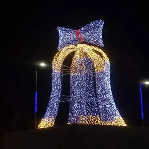 Große vor beleuchtete Jingle Bell 3D LED Street Display Weihnachts motiv Licht