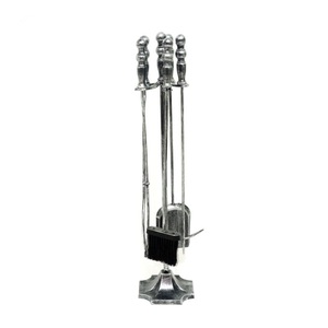 Forma di colore personalizzato più recente maniglia in ferro battuto per esterni stufa a legna <span class=keywords><strong>accessori</strong></span> per camino 4 pezzi oro <span class=keywords><strong>Set</strong></span> di strumenti per la pulizia del camino - Product Image 5