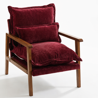 Fauteuil lounge vintage en bois massif et cuir, fauteuil d'appoint à profil bas, pour chambre à coucher, salon, mobilier écologique pour la maison