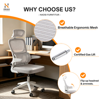 Chaise de bureau ergonomique en maille réglable en hauteur Haosi 2026 de haute qualité pour la maison et le bureau, avec accoudoirs, pour manager, fabriquée en Chine