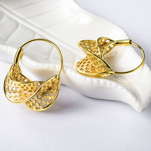 Nouveauté 2021 : Boucles d'oreilles pendantes Zeadear SY-E7711 en cuivre plaqué or 14 carats pour femme – Bijoux de mariage classiques et romantiques de haute qualité - Product Image 2