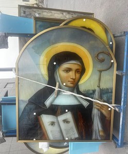 Panneau de verre décoratif imprimé avec portrait religieux, taille personnalisée, art décoratif en verre pour la décoration murale des églises et des maisons - Product Image 2
