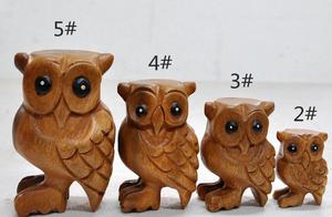 Instrument en bois vintage hibou artisanat drôle enfants sifflet jouet divers endroits hibou en bois artisanat décoration - Product Image 6