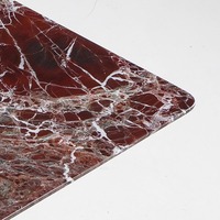 Table à manger moderne au design italien, pieds en acier inoxydable, marbre naturel, vin rouge, pour la maison, le bureau ou le salon