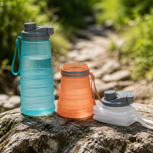 Botella Deportiva Plegable de Silicona y PP de 500/700 ml, Taza de Agua Telescópica Anti-caídas e Irrompible para Campismo al Aire Libre - Product Image 6