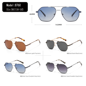 Lunettes de soleil octogonales Avia tor polarisées avec verres TAC, monture en métal, protection UV400, unisexes, pour les voyages, la course à pied et le cyclisme - Product Image 3