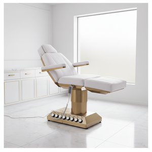 Lit de massage en cuir de haute qualité à 3 sections pour usage en clinique médicale, spa, esthétique, lit de beauté électrique avec commande au pied - Product Image 1