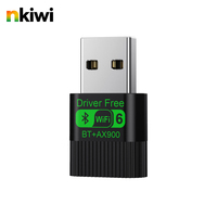 Adaptateur USB externe sans fil NKIWI WiFi6 Bluetooth 5.4 AX900 900 Mbps double bande 2-en-1 avec antenne intégrée pour PC portable