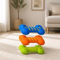 Jouet à mâcher interactif pour chien en caoutchouc naturel écologique, durable, couineur, pour le nettoyage des dents molaires et le soulagement de l'ennui, vente en gros