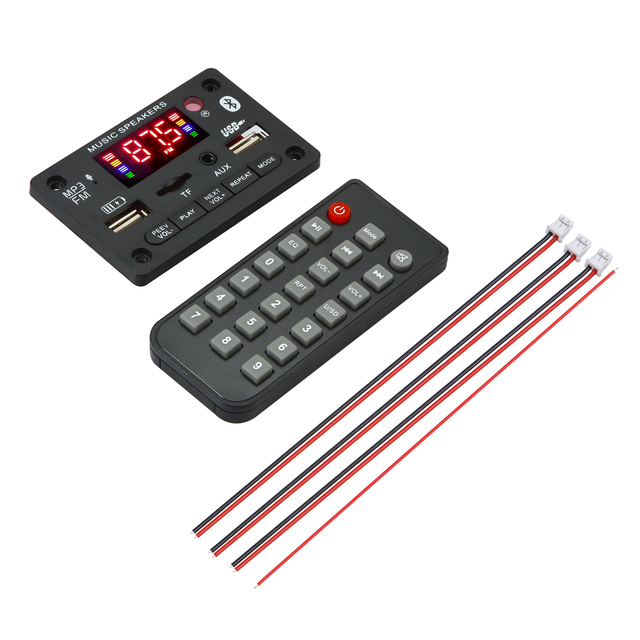 2*40W Amplifier 7V-24V Blue Tooth5.0 MP3 Decoder Board with Charging Port 80W MP3 Player USB Module FM AUX Radio Recording