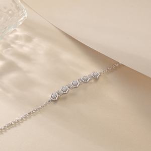 Wholesale 925 Sterling <b>Silver</b> Trendy Bowknot <b>Charm</b> <b>Bracelet</b> for Women Rhodium Plated Zircon for Wedding Party or Gift - Product Image 3