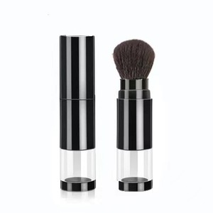 Pinceau de maquillage rétractable 15 ml avec conteneur de poudre libre, poils synthétiques rechargeables, pinceau kabuki portable pour poudre visage, idéal pour les voyages - Product Image 4