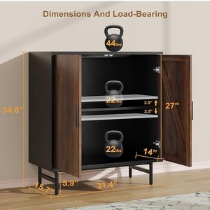 Meuble TV en bois cannelé gris de 59 ''Table console centrale de divertissement avec armoire de rangement pour salon cuisine - Product Image 3