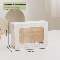Boîtes à gâteaux en carton transparent avec fenêtre pour gâteaux, muffins, confiseries, cupcakes, donuts, contenants à emporter avec 4 et 6 compartiments