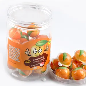 Halloween funny 4D weird hot selling series Party's exclusive orange-flavored halal Blasting marshmallow gummy candy