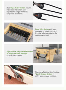 Reformadores de Pilates Comerciales de Aleación de Aluminio con Media Torre, Estructura Metálica de Estilo Clásico para Yoga, Pilates y Fitness - Product Image 2