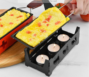 Plat à fromage portable mini en acier inoxydable avec poignée pliable, idéal pour la cuisson du fromage <span class=keywords><strong>suisse</strong></span> à la maison au four - Product Image 3