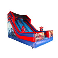 Château gonflable commercial géant avec toboggan, château de saut à vendre en gros, château gonflable super-héros, toboggan gonflable sec pour enfants