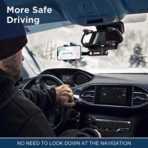 Mục đích kép Navigation hiển thị với sạc cổng xe gương chiếu hậu điện thoại chủ - Product Image 6