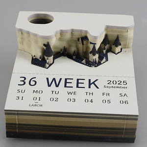 Bloc-notes 3D stéréo Château de Poudlard en gros, calendrier créatif, papier à notes, 170 pages, feuilles mobiles, déchirure manuelle, promotion pratique - Product Image 3