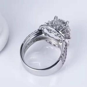 Designer 925 Sterling Silver Moissanite <b>Diamond</b> <b>Ring</b> Wedding Bridal Lab Grown <b>Diamond</b> Collection - Product Image 5