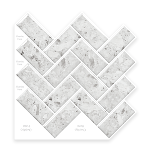Azulejos autoadhesivos de pared Jorunns, fácil de instalar, azulejos de mármol en espiga Peel and Stick Backsplash, azulejos de pared 3D - Product Image 1