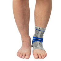 Nouvelle conception de manchon de soutien de la cheville unisexe respirant et élastique avec gel de silice pour une utilisation sportive et une protection de la cheville