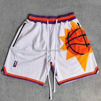 Mode décontractée personnalisée streetwear maille de retour en polyester broderie short de basket-ball pour hommes