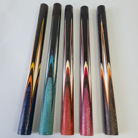Xmlivet Manches de queue de billard semi-finies en bois d'ébène noir avec incrustation, 8 pièces, motif écailles de dragon rondes, pour fabricants de queues de billard
