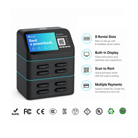 Borne de partage de batteries externes de bureau à 8 emplacements avec écran intégré – Solution de recharge mobile commerciale