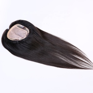 Produttore di Topper <span class=keywords><strong>per</strong></span> Capelli con Base in Seta di Qualità Remy da Capelli Umani Vergini Europei, Infoltitore con Base Superiore in Seta Colore Naturale Vergine - Product Image 5