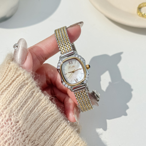 Scottie 9742 cuarzo lujo moda Simple impermeable Retro <span class=keywords><strong>dorado</strong></span> pequeño Dial malla aleación Correa reloj para <span class=keywords><strong>dama</strong></span> - Product Image 2