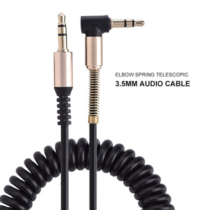 1.8M 90 Degrés Coude Audio <span class=keywords><strong>Jack</strong></span> Câble Rétractable 3.5mm Ressort Aux Câble Angle Droit 3.5MM Audio Câble pour Voiture Téléphone Casque - Product Image 4