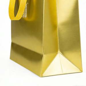 Bolsa de Papel de Color Amarillo con Diseño Personalizado, Asas de Hilo, Reciclable para Compras Minoristas - Product Image 2