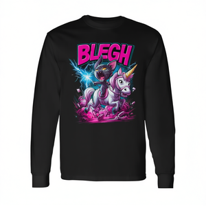 Maglietta a maniche lunghe Heavy Metal Cat Riding Unicorn Blegh - Product Image 2