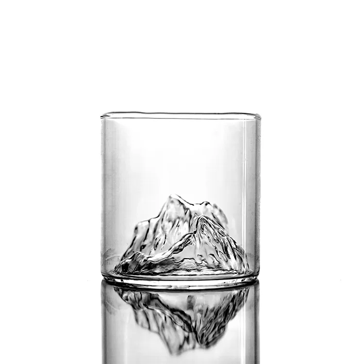 Niche Japanese Style Whisky Cup Shallow Mountain Liqueur XO Wine Glass Fuji Artwork Whiskey Glass