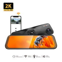 Moniteur de voiture avec écran tactile 10 pouces OEM/ODM, streaming multimédia, WDR, caméra embarquée DVR, rétroviseur avec vision nocturne, enregistreur de conduite