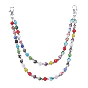 Chaîne de taille pour femme en alliage de zinc avec strass colorés, double couche, style denim hip-hop punk, pour usage quotidien, accessoire pour pantalon - Product Image 5